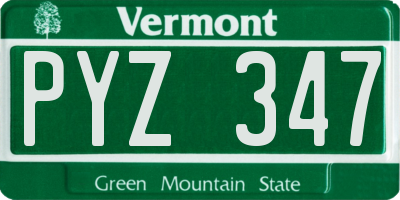 VT license plate PYZ347