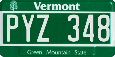 VT license plate PYZ348