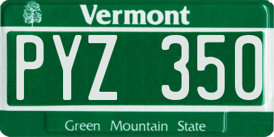 VT license plate PYZ350