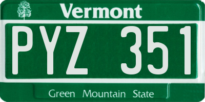 VT license plate PYZ351