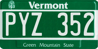 VT license plate PYZ352