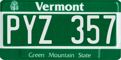 VT license plate PYZ357