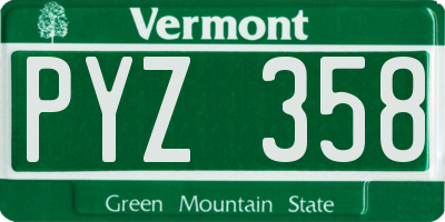 VT license plate PYZ358