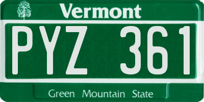 VT license plate PYZ361