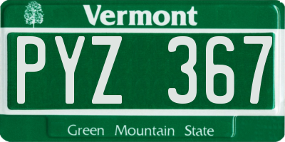 VT license plate PYZ367