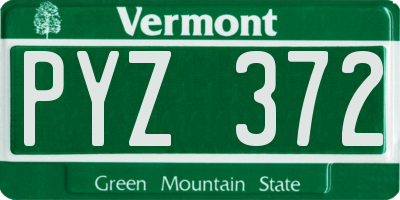 VT license plate PYZ372