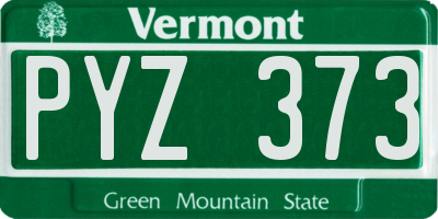 VT license plate PYZ373