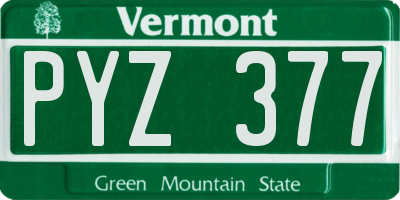 VT license plate PYZ377