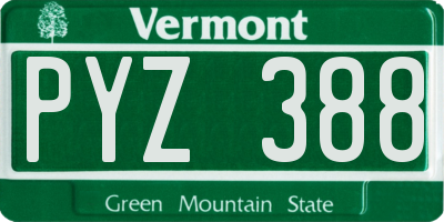 VT license plate PYZ388