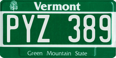 VT license plate PYZ389