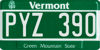 VT license plate PYZ390
