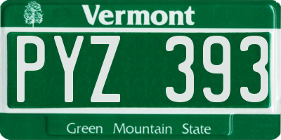 VT license plate PYZ393