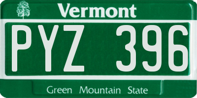 VT license plate PYZ396