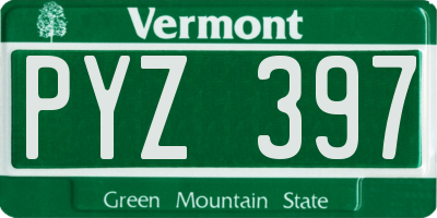 VT license plate PYZ397