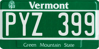 VT license plate PYZ399