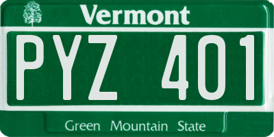 VT license plate PYZ401