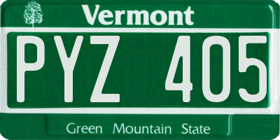 VT license plate PYZ405