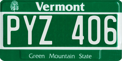 VT license plate PYZ406