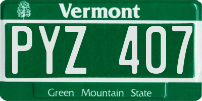 VT license plate PYZ407