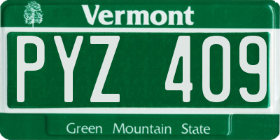 VT license plate PYZ409