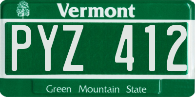 VT license plate PYZ412