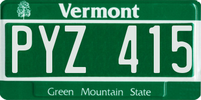 VT license plate PYZ415