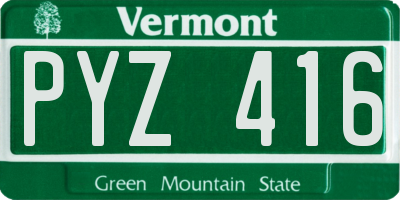VT license plate PYZ416