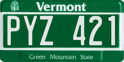 VT license plate PYZ421
