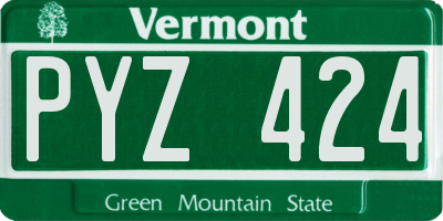 VT license plate PYZ424