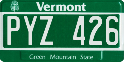 VT license plate PYZ426