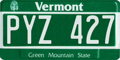 VT license plate PYZ427