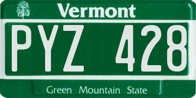 VT license plate PYZ428