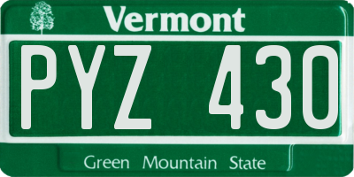 VT license plate PYZ430