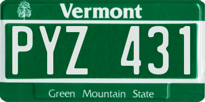 VT license plate PYZ431