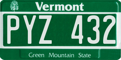 VT license plate PYZ432