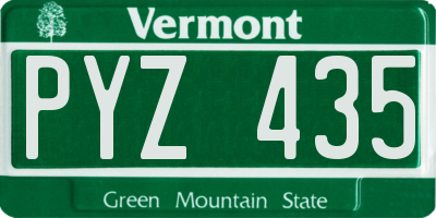 VT license plate PYZ435