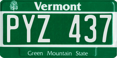 VT license plate PYZ437