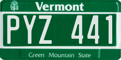 VT license plate PYZ441