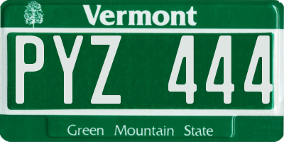 VT license plate PYZ444