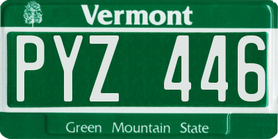 VT license plate PYZ446