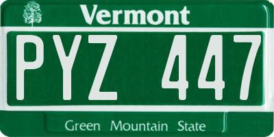 VT license plate PYZ447