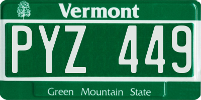 VT license plate PYZ449