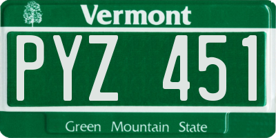 VT license plate PYZ451