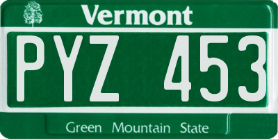 VT license plate PYZ453
