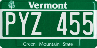 VT license plate PYZ455