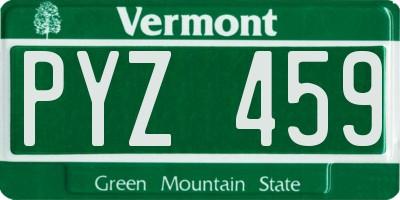 VT license plate PYZ459