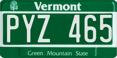 VT license plate PYZ465