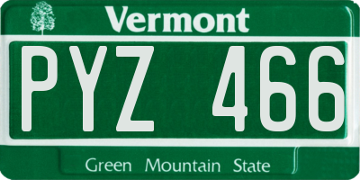VT license plate PYZ466
