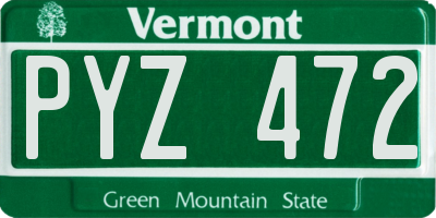 VT license plate PYZ472