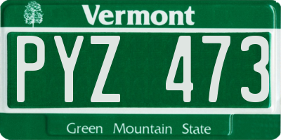 VT license plate PYZ473